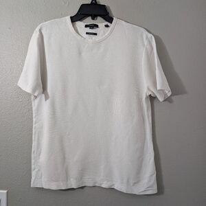 Vince White Short Sleeve Cotton Pique Tee
